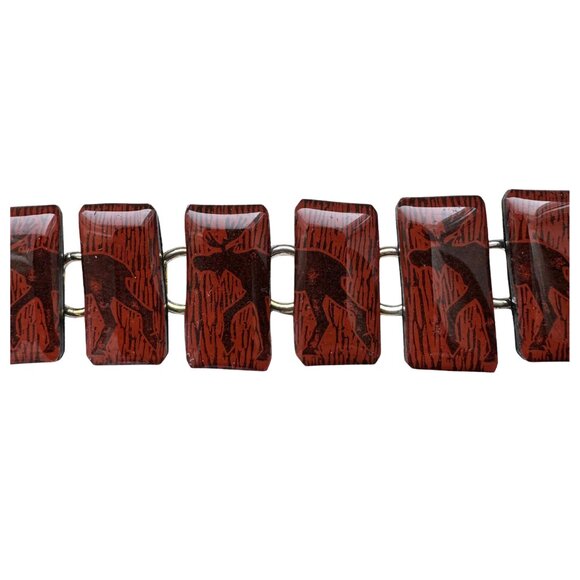 Catherine Joan Petersen Moose Bracelet Block Printed Resin Made in Alaska NEW - Picture 4 of 7